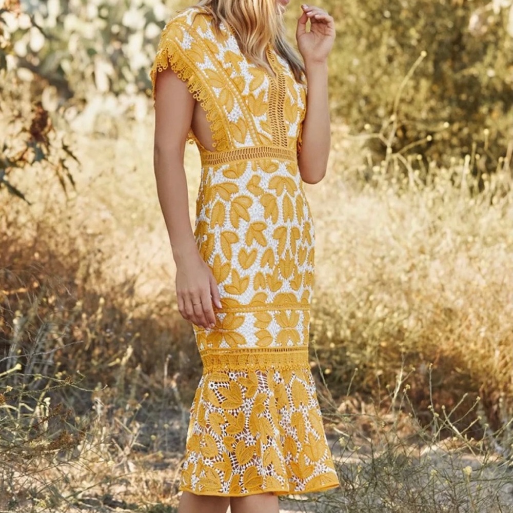 Saylor Kaiya Midi Eyelet Dress